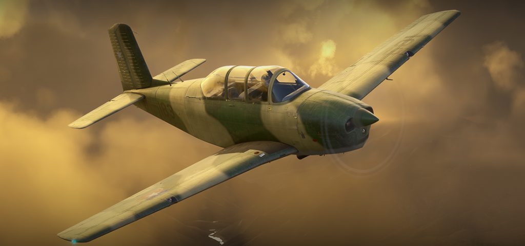Carenado T-34B MSFS flying at dusk