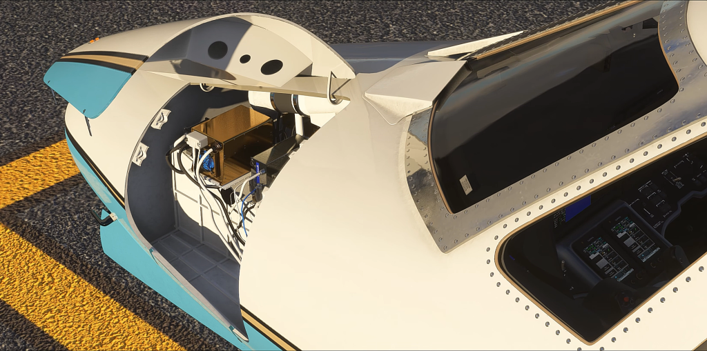 Open avionics bay modeling of the Cessna Citation C680 Sovereign+ in MSFS