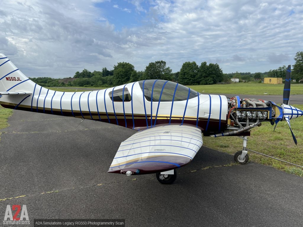 A2A Simulations Accu-Sim Legacy RG550 exterior preview with photogrammetry reference