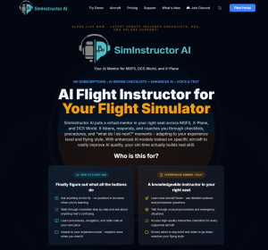 SimInstructor AI – AI Flight Instructor platform interface