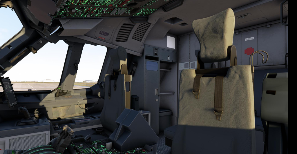 Airbus A400M Atlas flight deck in Microsoft Flight Simulator 2020