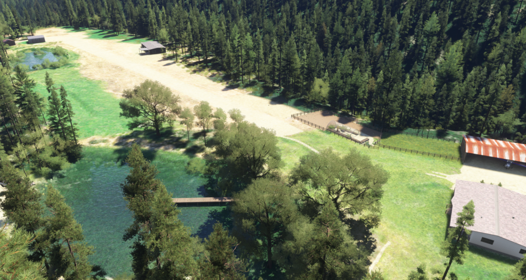 Nordheimer Creek Ranch CA107 river airstrip forest approach MSFS 2024