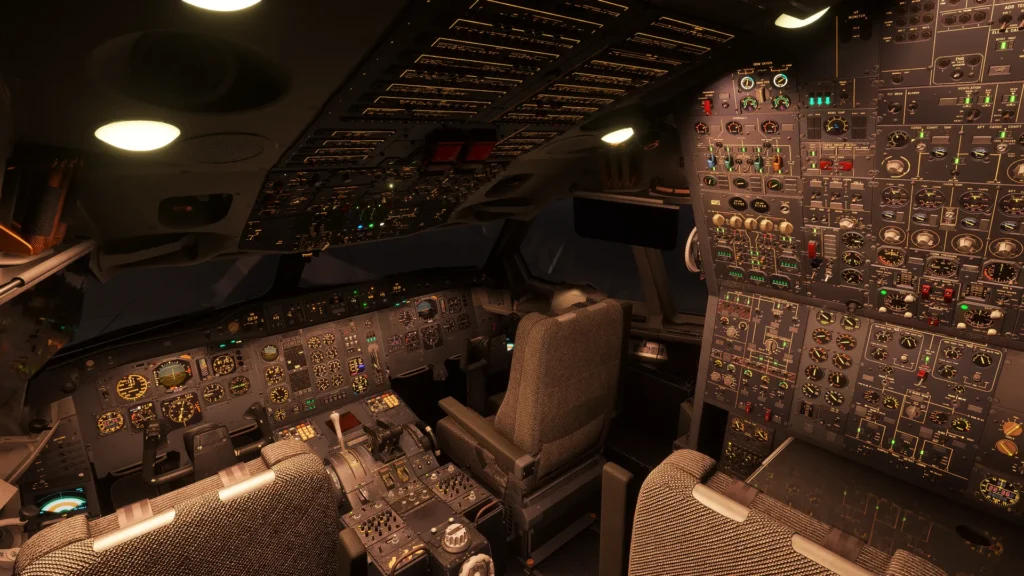 Just Flight Airbus A300B4 MSFS Cockpit Lighting Overview