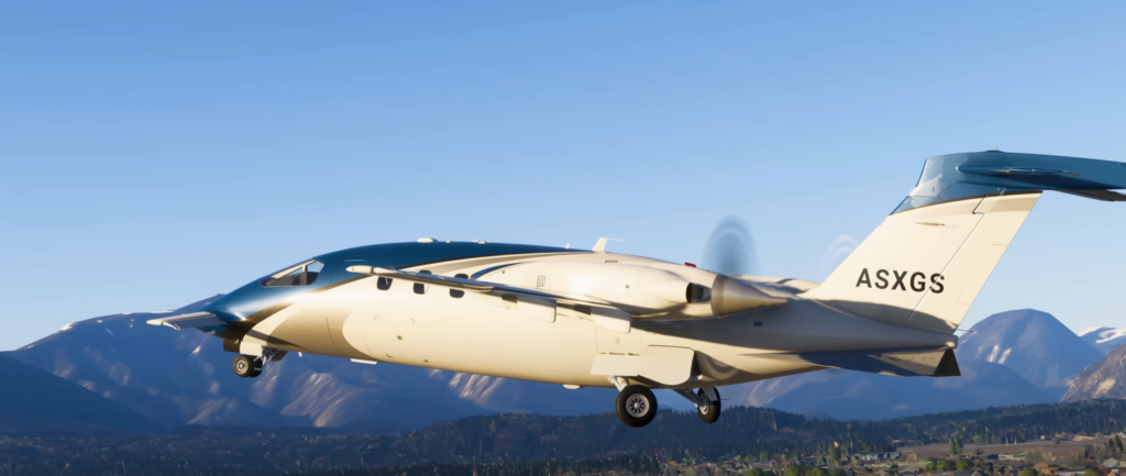 FlightFX Piaggio P.180 Avanti II exterior model and propellers in Microsoft Flight Simulator 2024