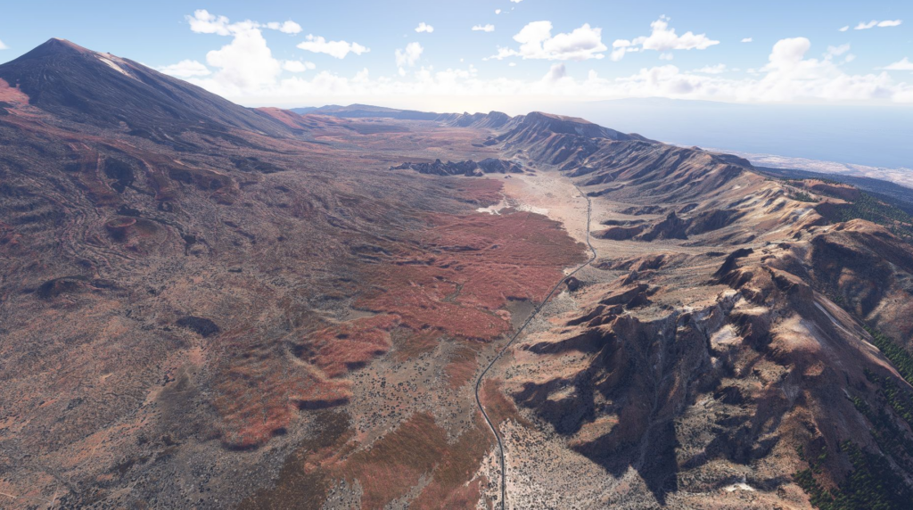 Teide volcanic landscape Tenerife MSFS 2024 add-on realistic terrain and mountain view