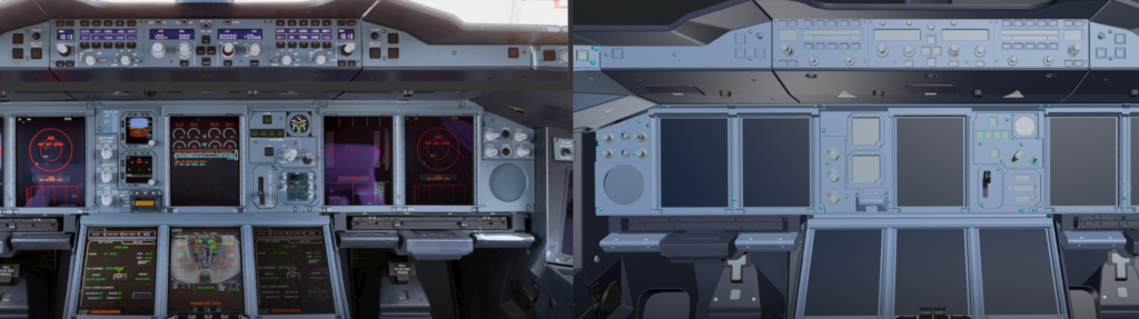 Airbus A380 cockpit flight deck in Microsoft Flight Simulator 2024 iniBuilds development preview