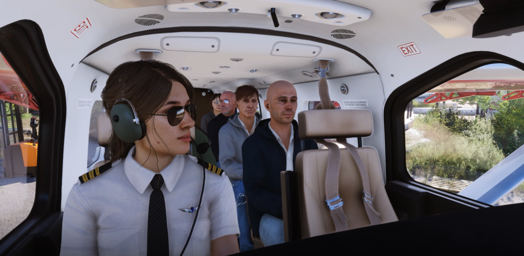 Kodiak 100 MSFS 2024 by SimWorks Studios cabin with passengers realistic interior seating