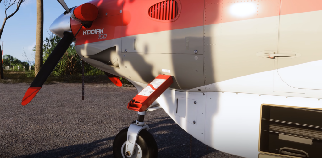 Kodiak 100 MSFS 2024 by SimWorks Studios external power receptacle portable battery support aircraft detail