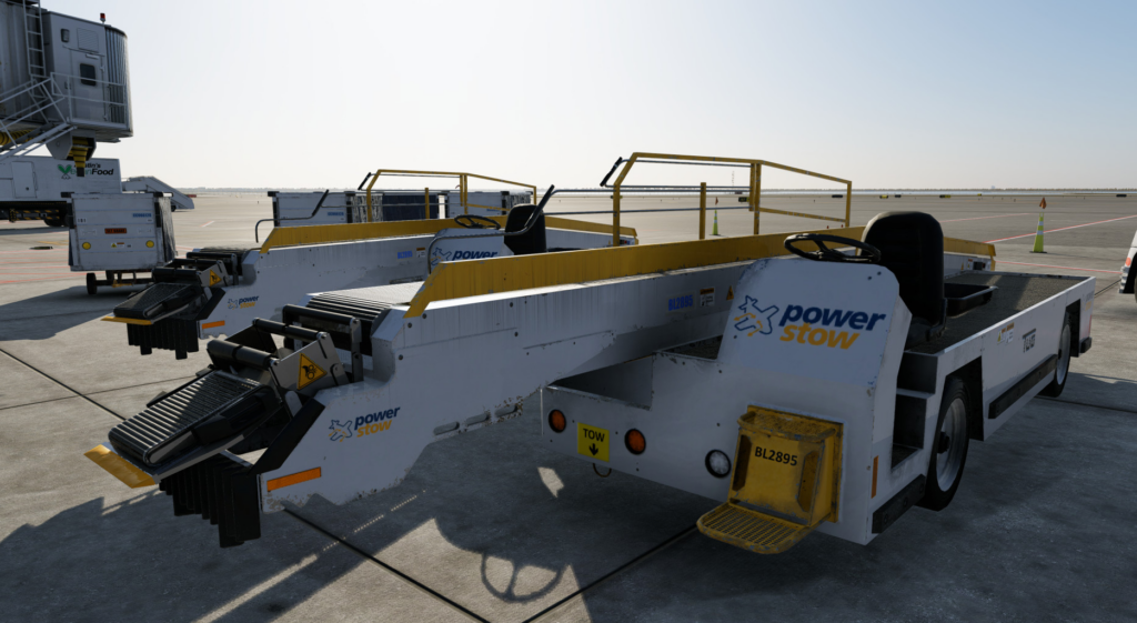 Upgraded ground service equipment models in Airport Enhancement Package for X-Plane 12