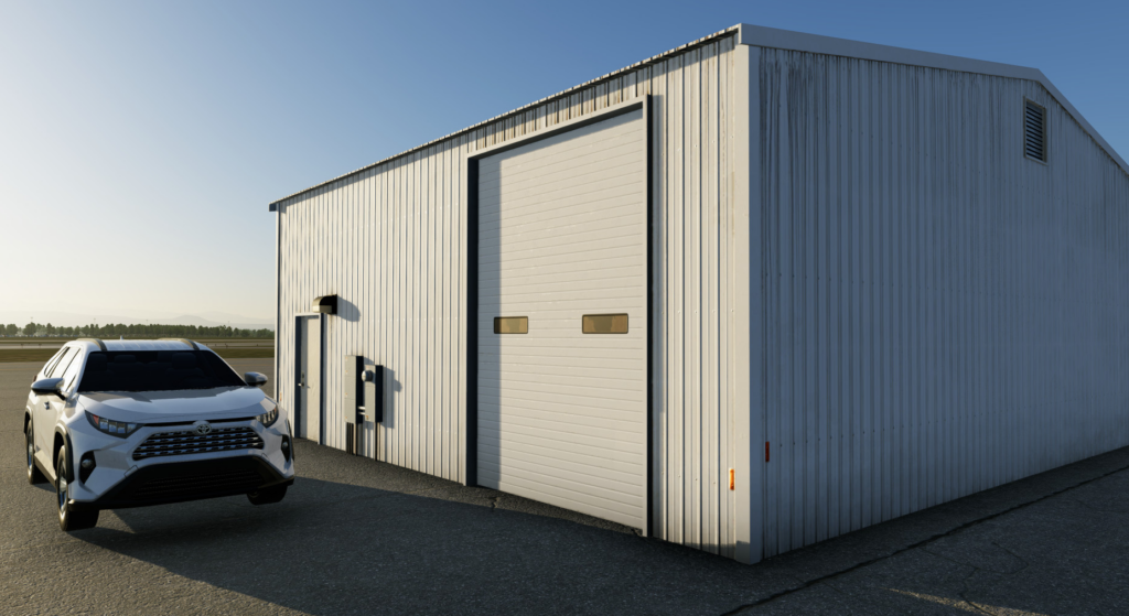 New hangar models and improved assets in Airport Enhancement Package for X-Plane 12