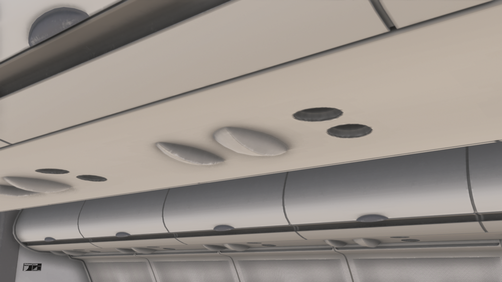 Aerosoft/ToLiss A340-600 MSFS 2024 cabin interior seatbelt signs