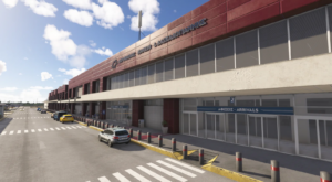 Terminal building at Chania Ioannis Daskalogiannis Airport LGSA recreated by 29Palms in Microsoft Flight Simulator 2024