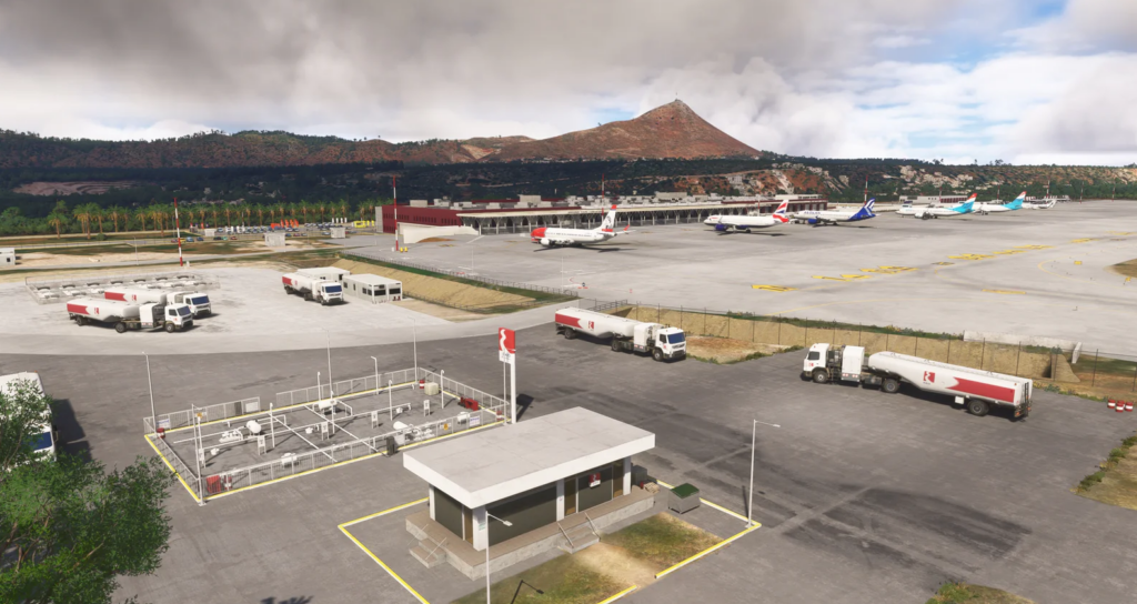 Airport apron and ground service area at Chania International Airport LGSA scenery for MSFS 2024