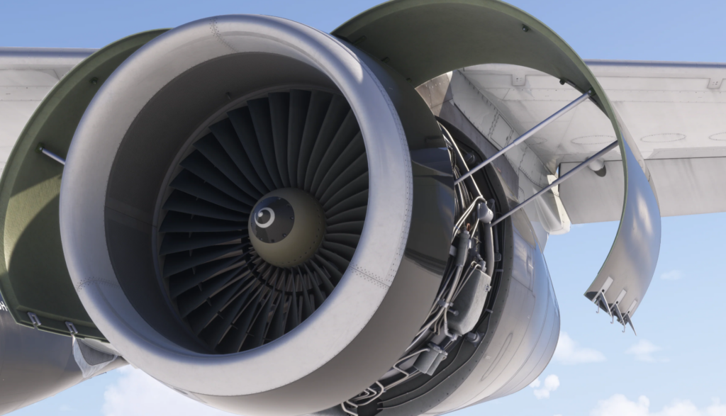 Detailed Airbus A340 engine model by iniBuilds in Microsoft Flight Simulator 2024