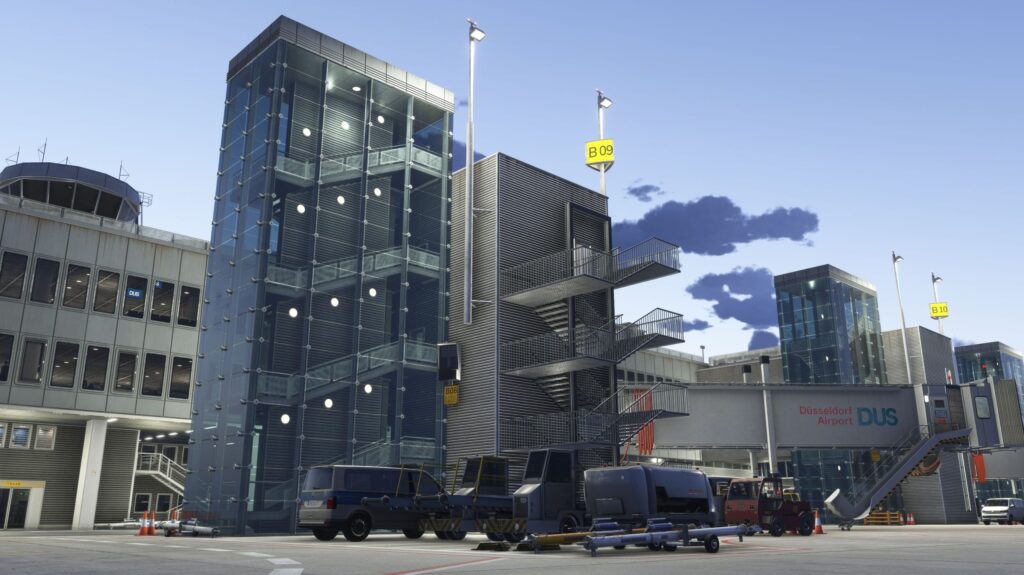 Terminal buildings at D&uuml;sseldorf Airport (EDDL) in MK Studios Microsoft Flight Simulator scenery