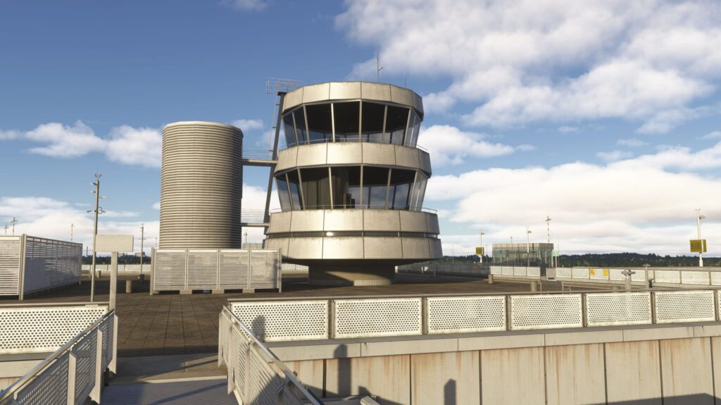 Airport infrastructure and buildings at D&uuml;sseldorf Airport recreated for MSFS by MK Studios