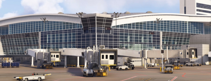 KDFW airport terminal MSFS 2024 iniBuilds highly detailed terminal and gate area