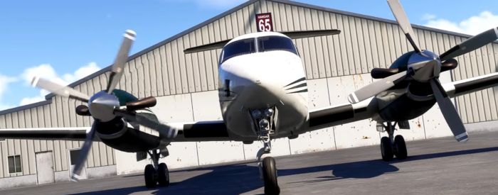 Carenado B200 front view on apron in Microsoft Flight Simulator 2024