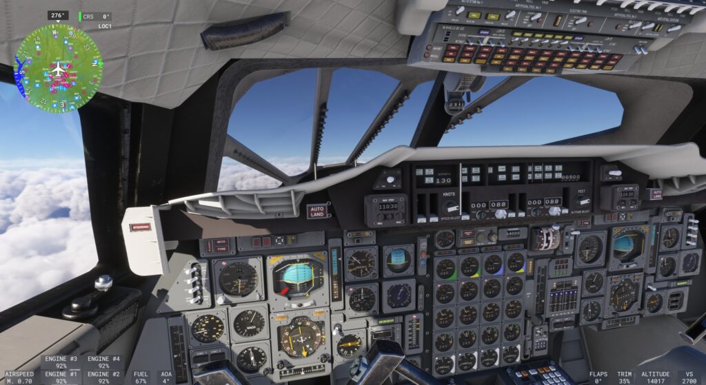 DC Designs Concorde cockpit in MSFS 2024 with highly detailed analog instruments and realistic flight deck environment