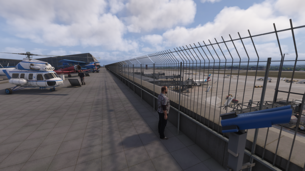 Stuttgart Airport observation deck general aviation helicopters apron MSFS 2024 scenery immersive details