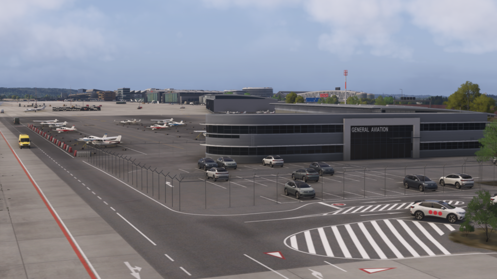 Stuttgart Airport general aviation terminal small aircraft parking
Microsoft Flight Simulator 2024
scenery GA area