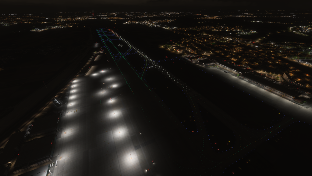 Stuttgart Airport EDDS night lighting runway taxiway illumination MSFS 2024 scenery realistic lights Germany
