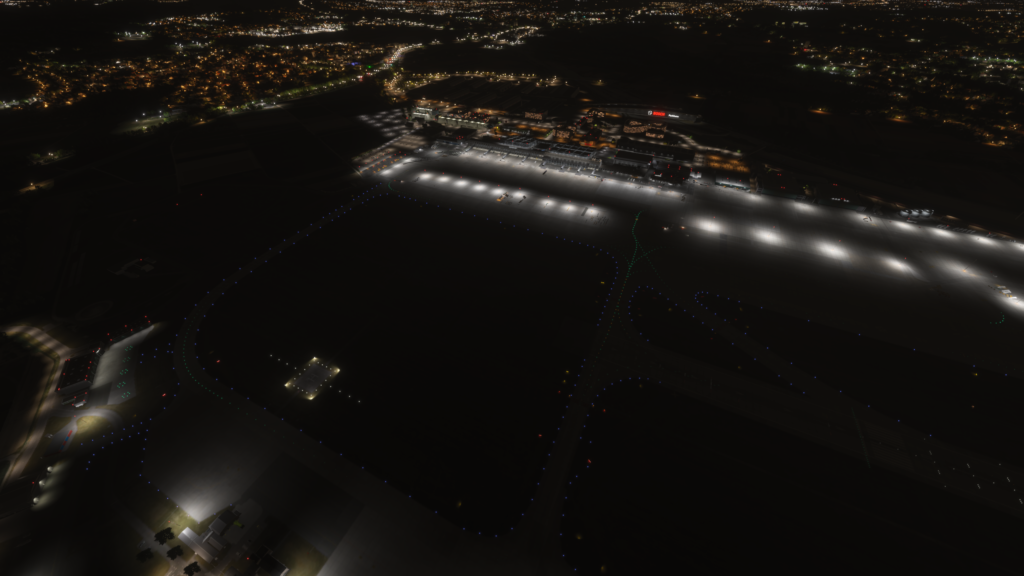 Stuttgart Airport night apron overview lighting system MSFS 2024 scenery realistic illumination