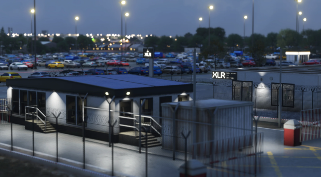 Liverpool John Lennon Airport EGGP MSFS 2024 landside buildings at night with detailed lighting and surrounding environment by iniBuilds