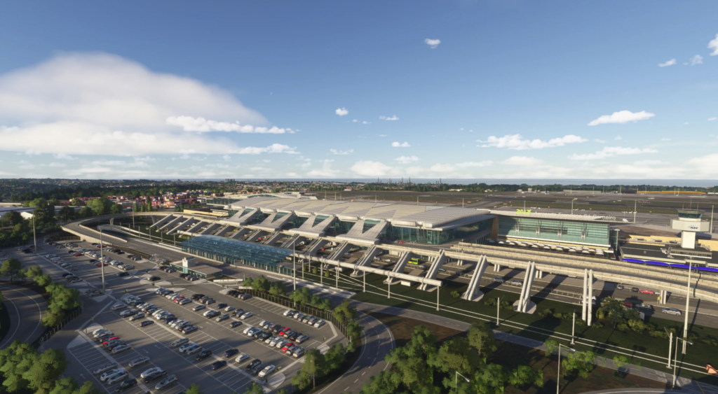 Detailed overview of Porto Airport (LPPR) terminal and parking area in MK Studios MSFS 2024 scenery
