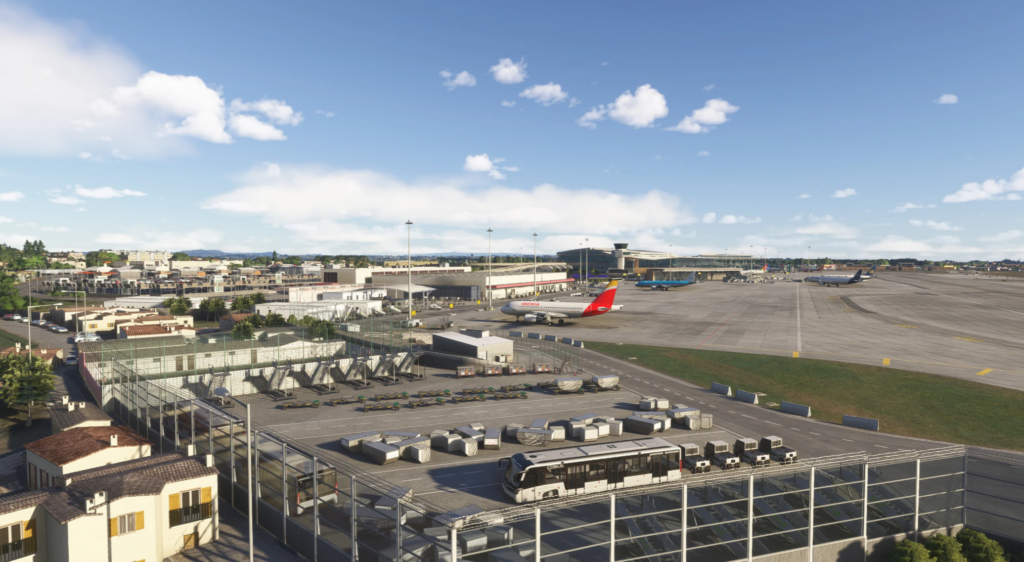 Porto Airport (LPPR) apron area with Iberia aircraft and detailed ground services in MK Studios MSFS 2024 scenery