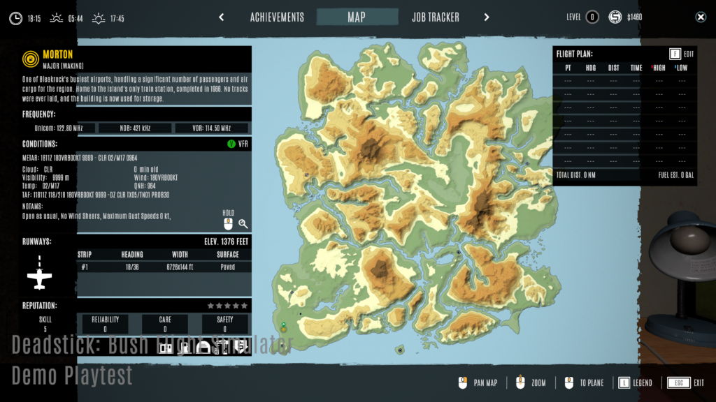 image of deadstick's map with weather information to the side