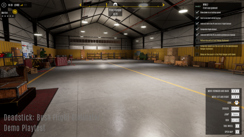 image showing the player's hangar