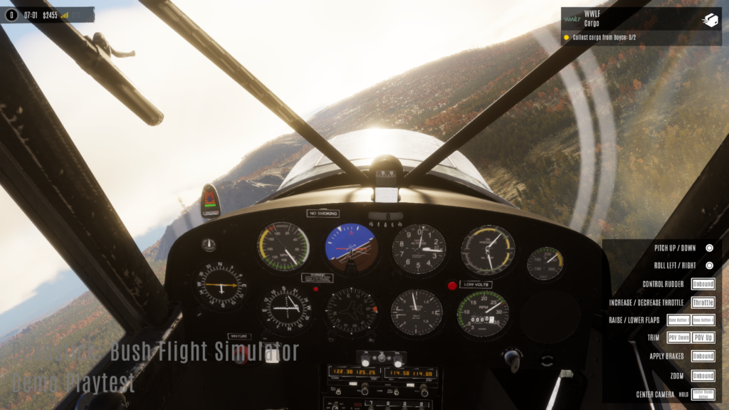 image showing the plane flying slighly uncoordinated during a turn