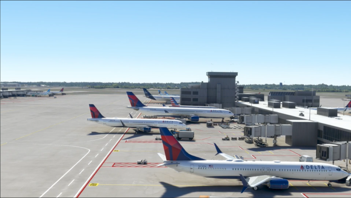 FSLTL live traffic aircraft shown in Microsoft Flight Simulator