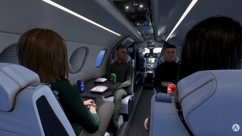 simulated cabin of phenom 300E
