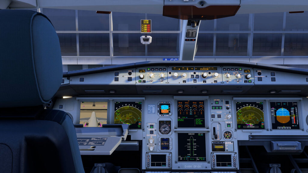 Aerosoft A340-600 Professional Taxi Camera display showcased in MSFS 2024 Update 1.0.3