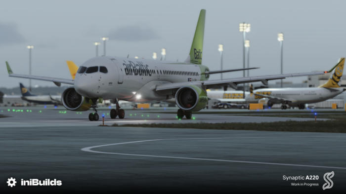 Synaptic Simulations Airbus A220 in Microsoft Flight Simulator