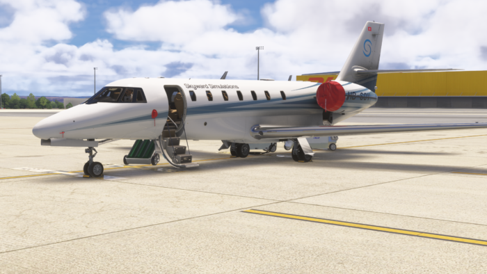 Skyward Simulations Citation Sovereign+ parked on the apron in Microsoft Flight Simulator 2024