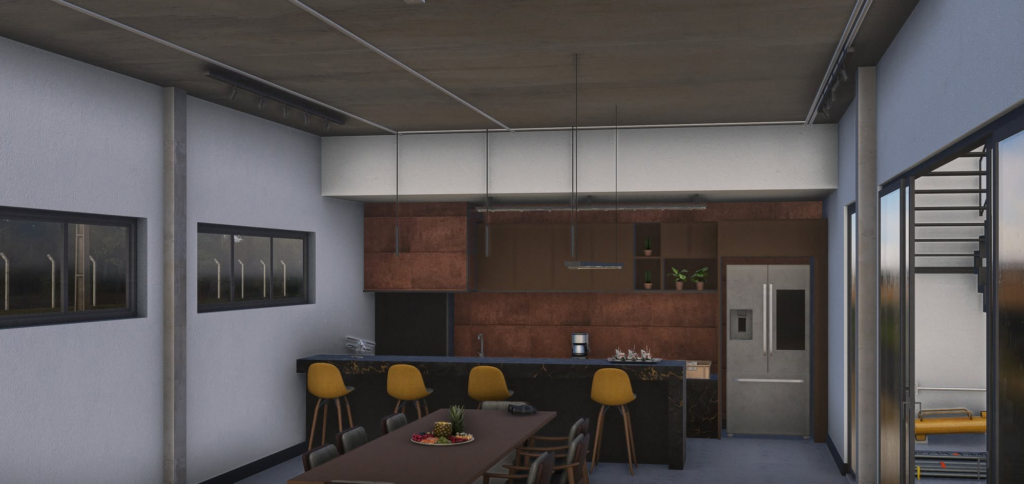 Detailed terminal interior at SJOY Aeroparque Aldeia da Serra for Microsoft Flight Simulator 2024