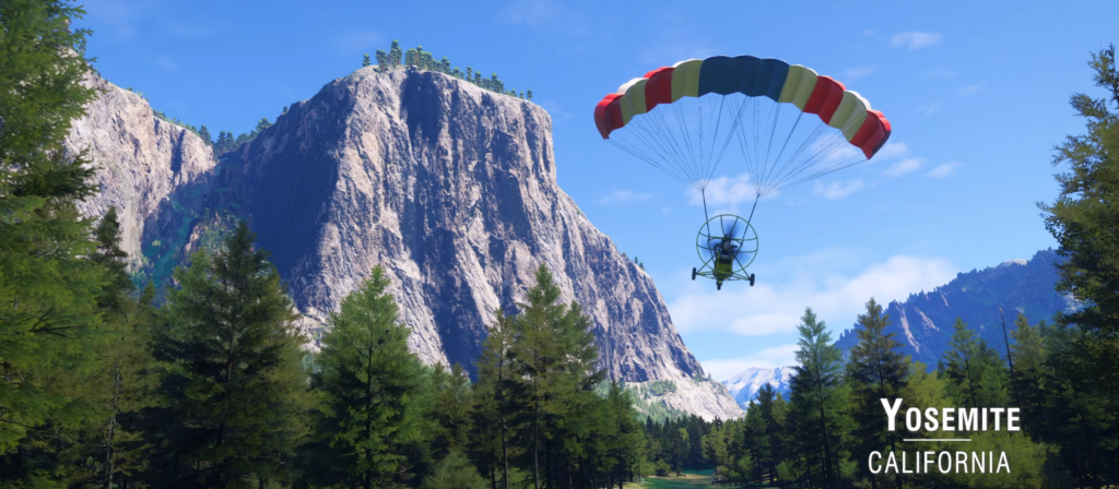 Yosemite National Park featured in Microsoft Flight Simulator 2024 World Update 22 with upgraded terrain and landmarks