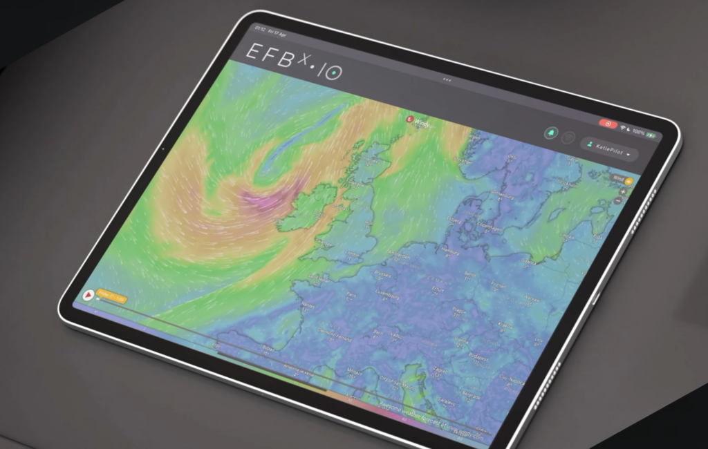 efbX weather mapping tools powered by Windy for flight planning and situational awareness