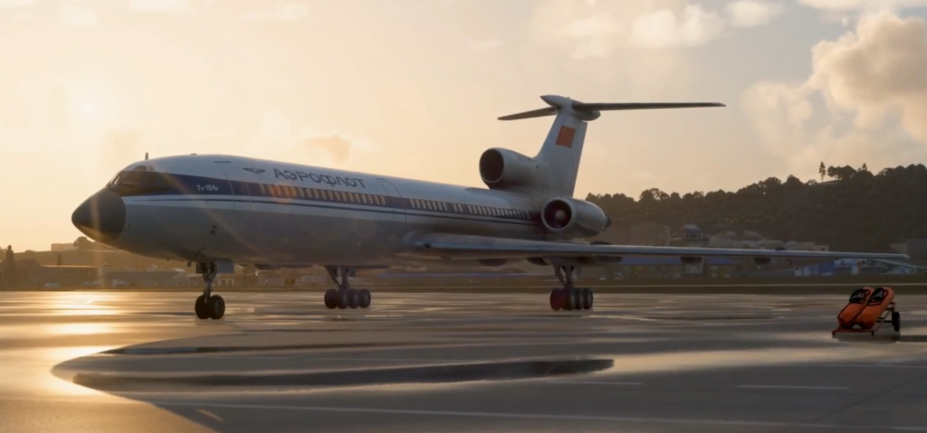 Tupolev Tu-154M exterior model by FlightSim Studio during FSExpo 2026 presentation for Microsoft Flight Simulator 2024