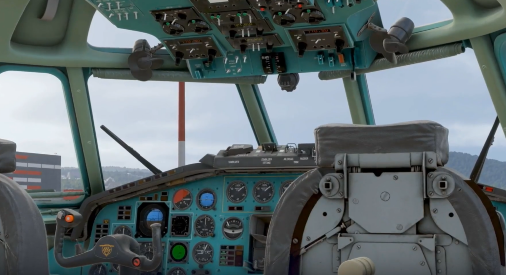 Detailed Tupolev Tu-154M flight deck recreated by FlightSim Studio for Microsoft Flight Simulator 2024