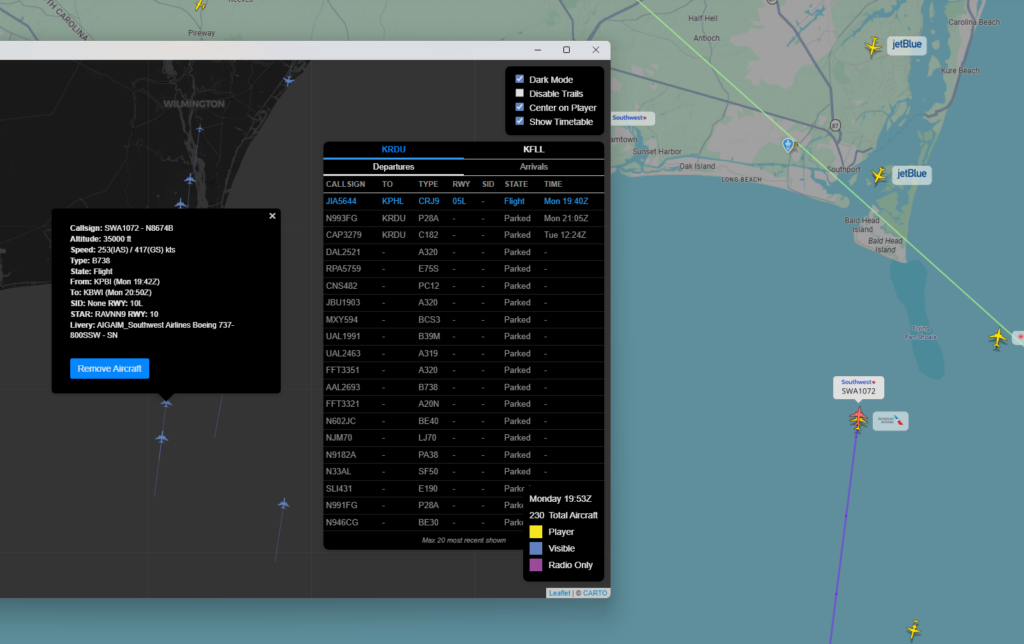 Real-time aircraft tracking in BeyondATC powered by FlightRadar24 and Navigraph for Microsoft Flight Simulator 2024