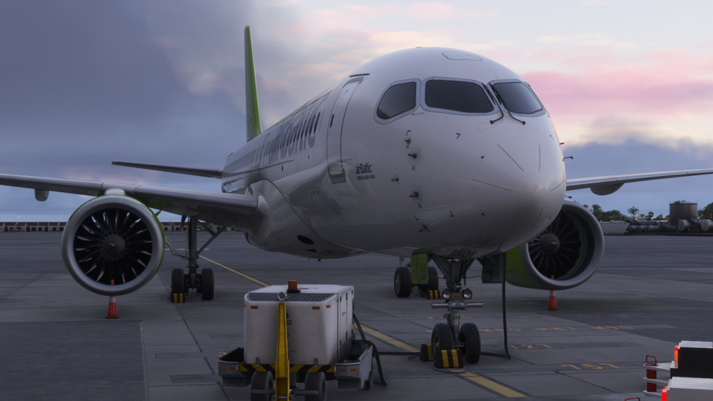 Synaptic Simulations Airbus A220 MSFS Air Baltic Livery