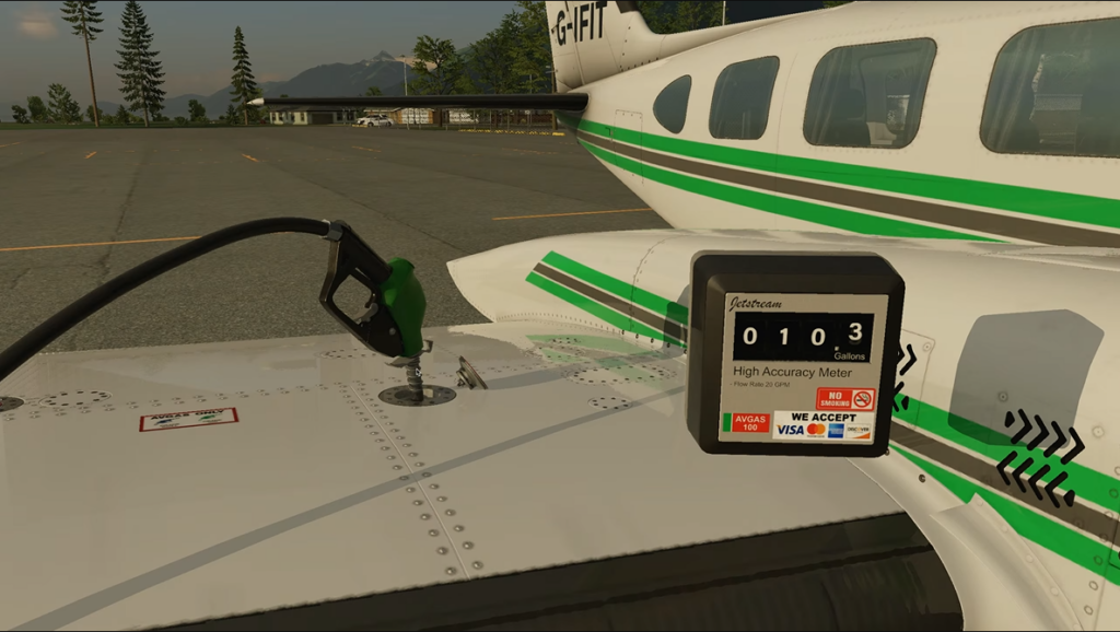 JetStream FS Chieftain refueling with a high-accuracy fuel meter