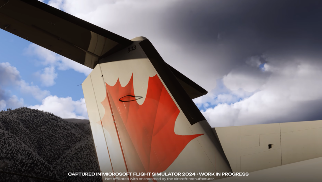 SimWorks Studios Dash 8-100 tail in Air Canada Express livery for Microsoft Flight Simulator 2024
