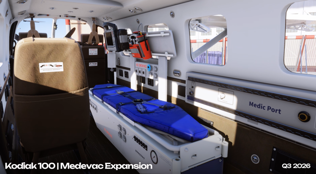 SimWorks Studios Medical cabin inside the Kodiak 100 Medevac Expansion for Microsoft Flight Simulator 2024