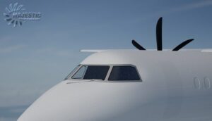 Majestic Software Dash 8 Q400 flying in Microsoft Flight Simulator