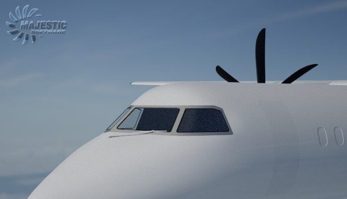 Majestic Software Dash 8 Q400 flying in Microsoft Flight Simulator